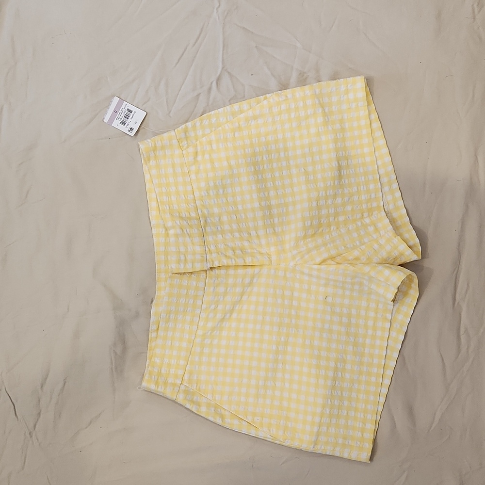 NWT MAISON Jules size 0 yellow gingham shorts